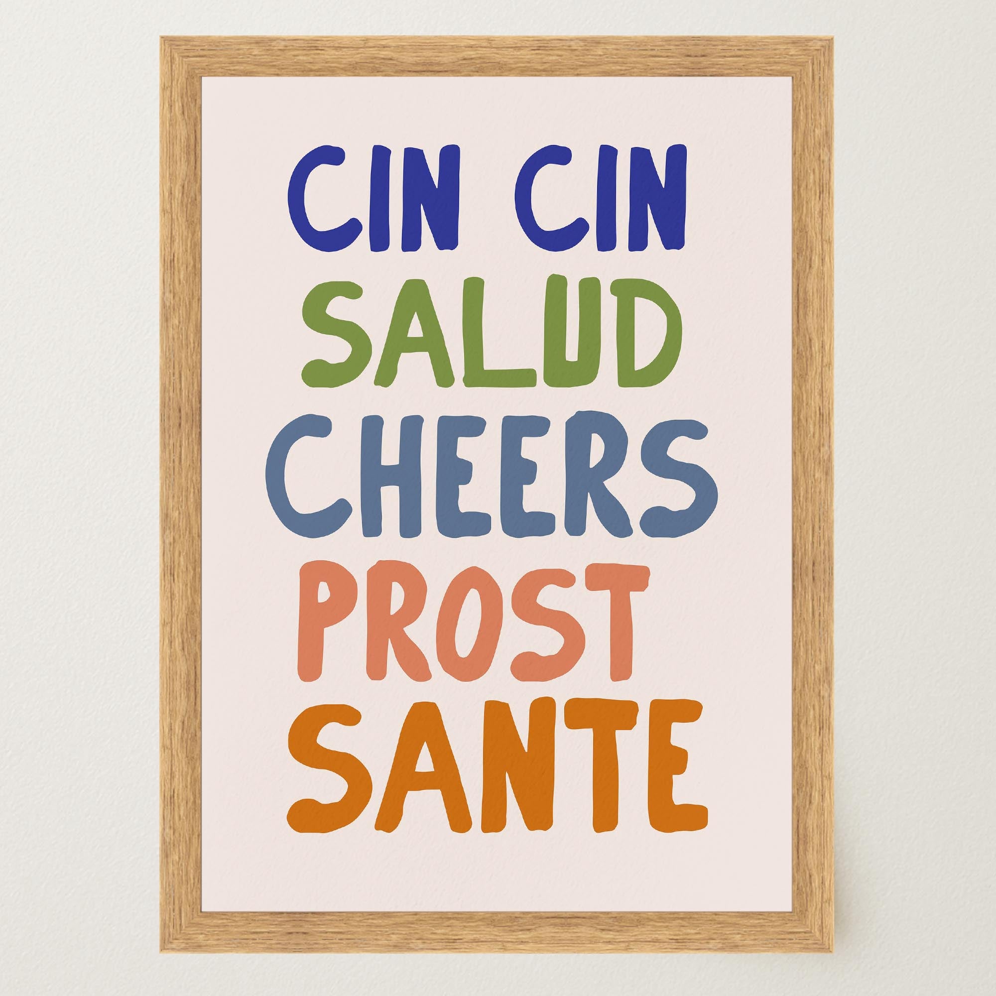 Cin Cin Salute Italian Bar Typography Wall Art Print-Skudaboo