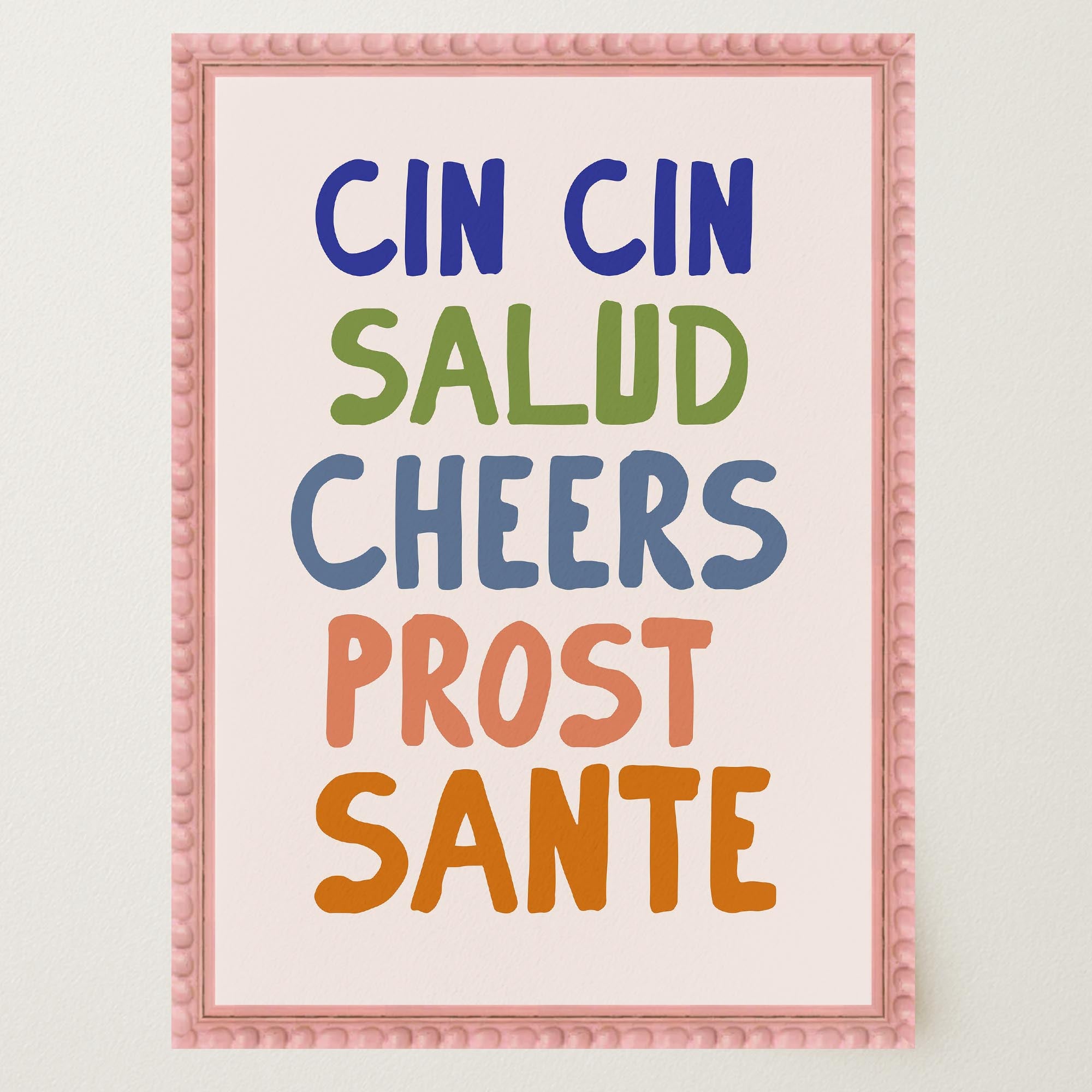 Cin Cin Salute Italian Bar Typography Wall Art Print-Skudaboo