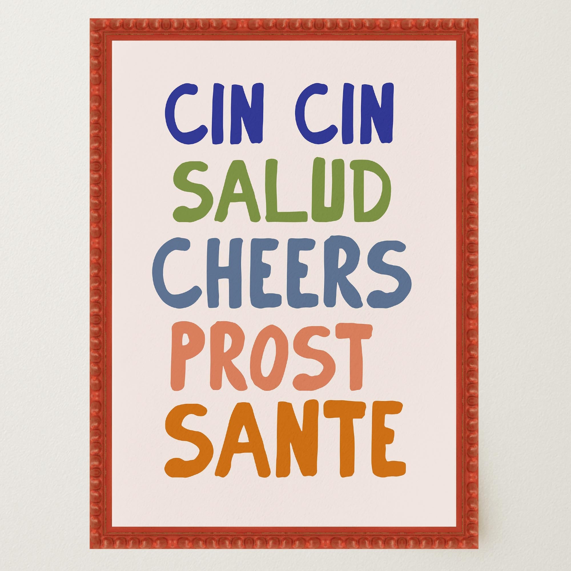 Cin Cin Salute Italian Bar Typography Wall Art Print-Skudaboo