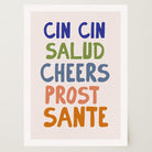 Cin Cin Salute Italian Bar Typography Wall Art Print-Skudaboo