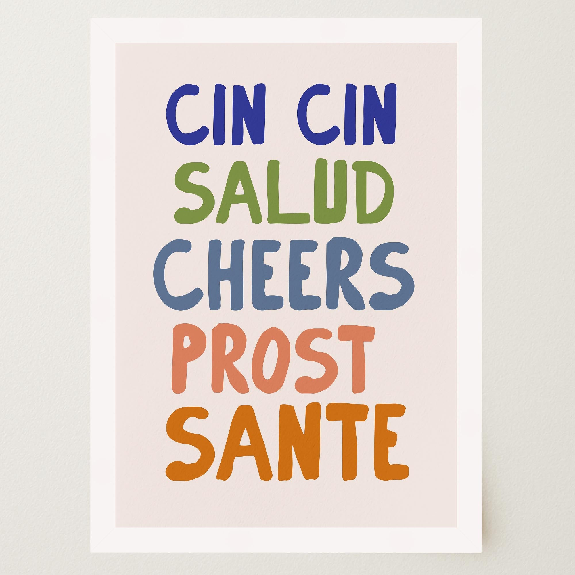 Cin Cin Salute Italian Bar Typography Wall Art Print-Skudaboo