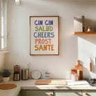 Cin Cin Salute Italian Bar Typography Wall Art Print-Skudaboo