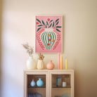 Pink & Green Floral Vase Botanical Illustration Wall Art Print-Skudaboo