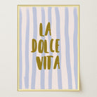 Blue Stripe La Dolce Vita Typography Wall Art Print-Skudaboo
