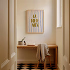 Blue Stripe La Dolce Vita Typography Wall Art Print-Skudaboo