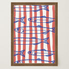 Red Stripe Sardines Wall Art Print-Skudaboo