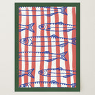 Red Stripe Sardines Wall Art Print-Skudaboo