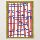 Red Stripe Sardines Wall Art Print-Skudaboo