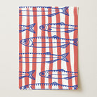 Red Stripe Sardines Wall Art Print-Skudaboo