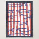 Red Stripe Sardines Wall Art Print-Skudaboo
