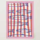 Red Stripe Sardines Wall Art Print-Skudaboo