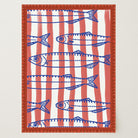 Red Stripe Sardines Wall Art Print-Skudaboo