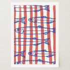 Red Stripe Sardines Wall Art Print-Skudaboo