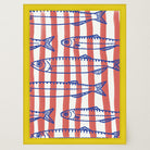 Red Stripe Sardines Wall Art Print-Skudaboo