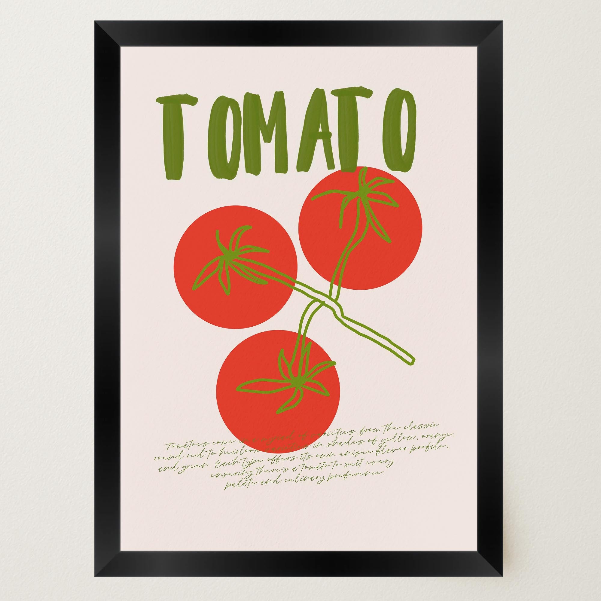 Minimalist Tomato Illustration Wall Art Print-Skudaboo