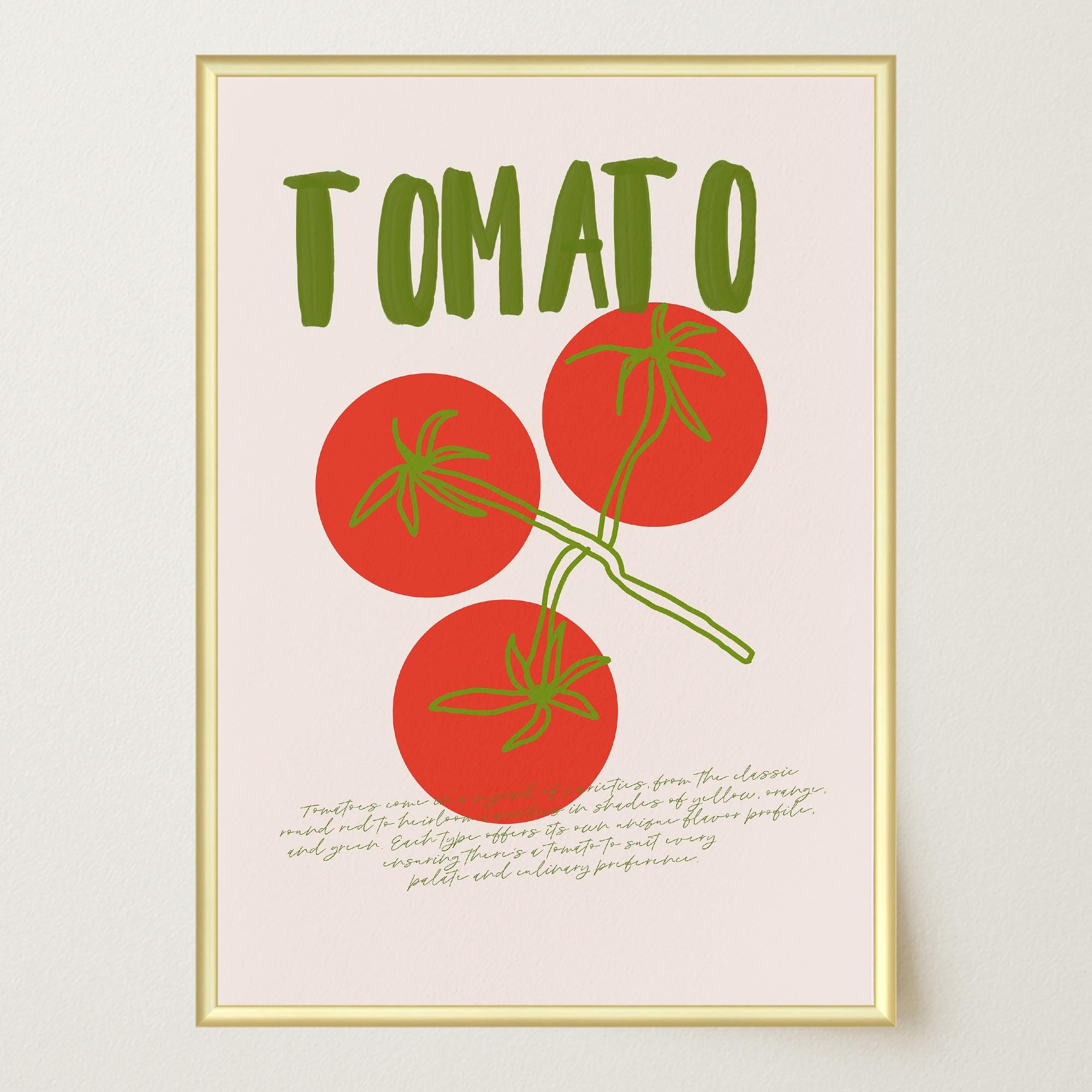 Minimalist Tomato Illustration Wall Art Print-Skudaboo
