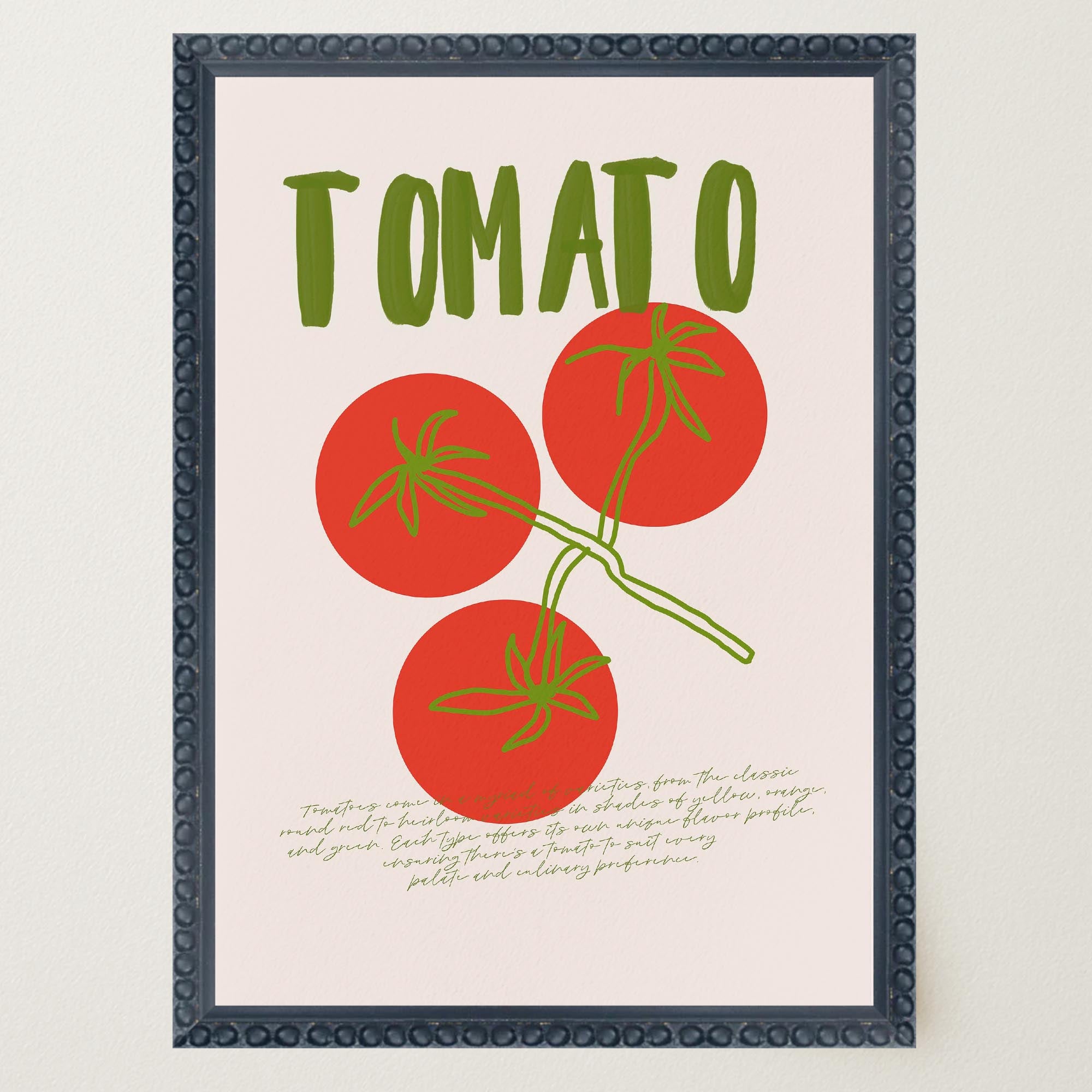 Minimalist Tomato Illustration Wall Art Print-Skudaboo
