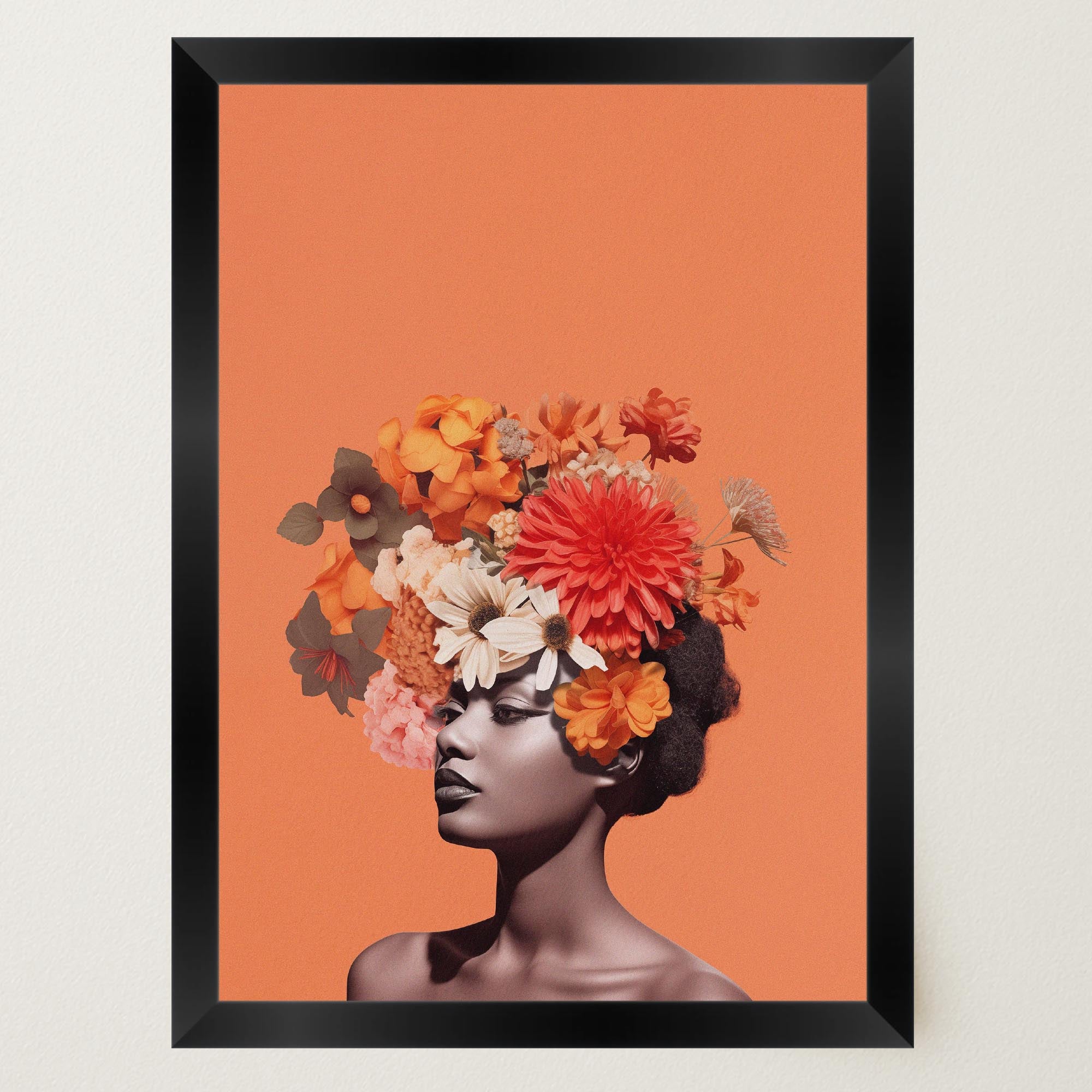 Flower Crown Portrait Wall Art Print-Skudaboo