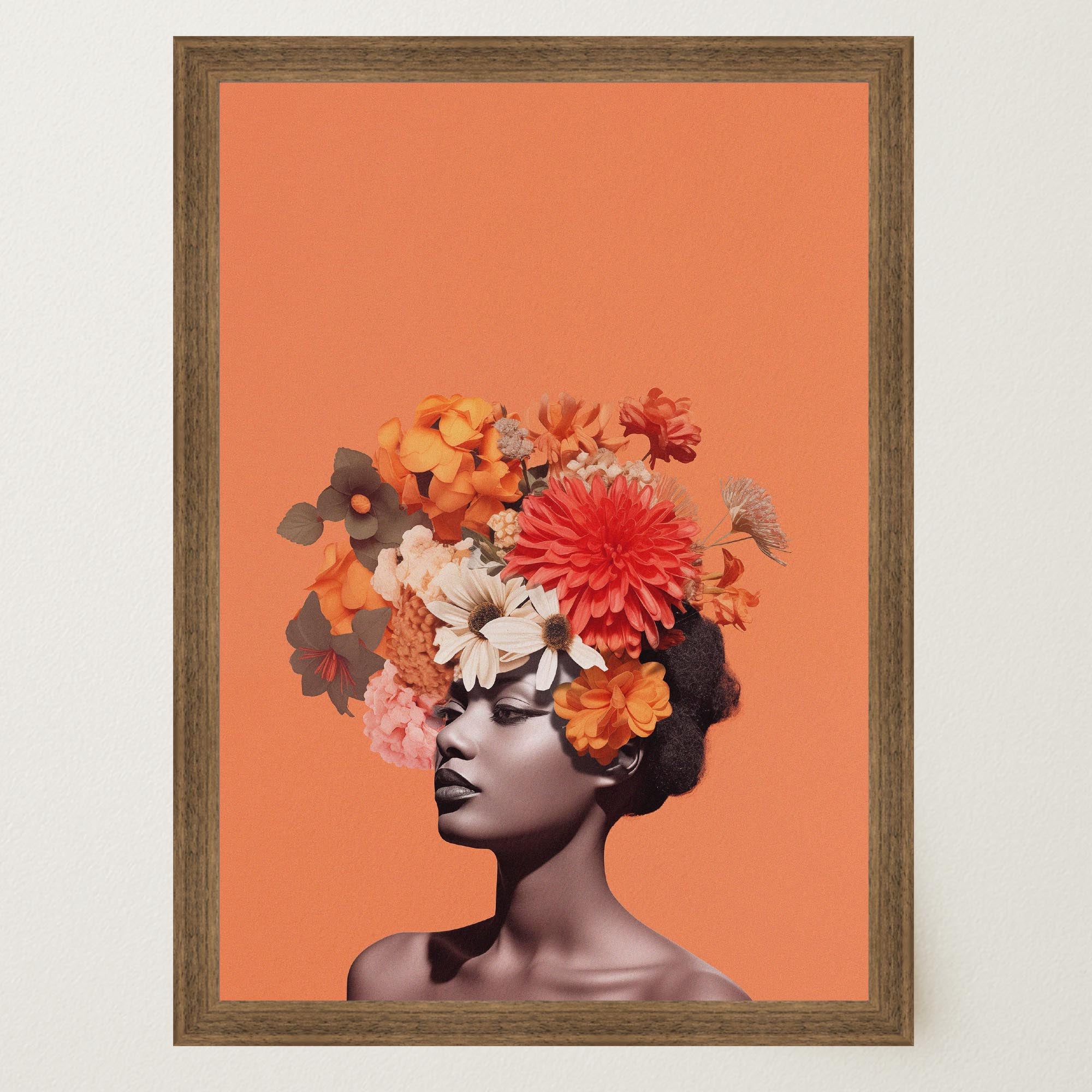 Flower Crown Portrait Wall Art Print-Skudaboo