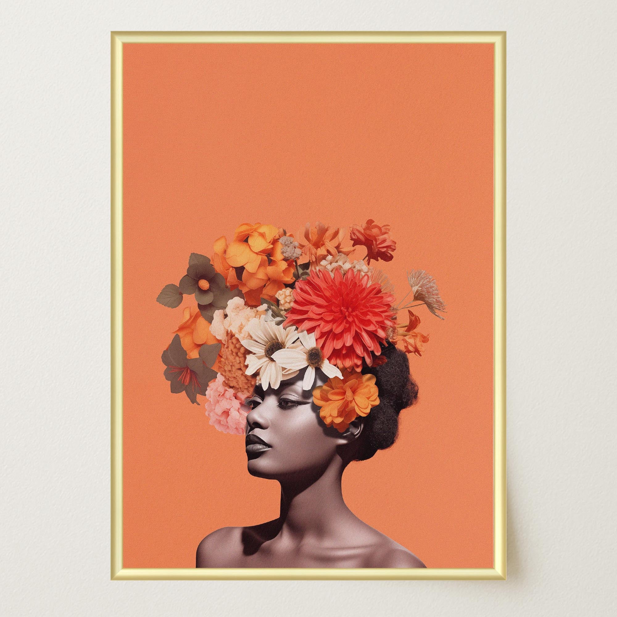 Flower Crown Portrait Wall Art Print-Skudaboo