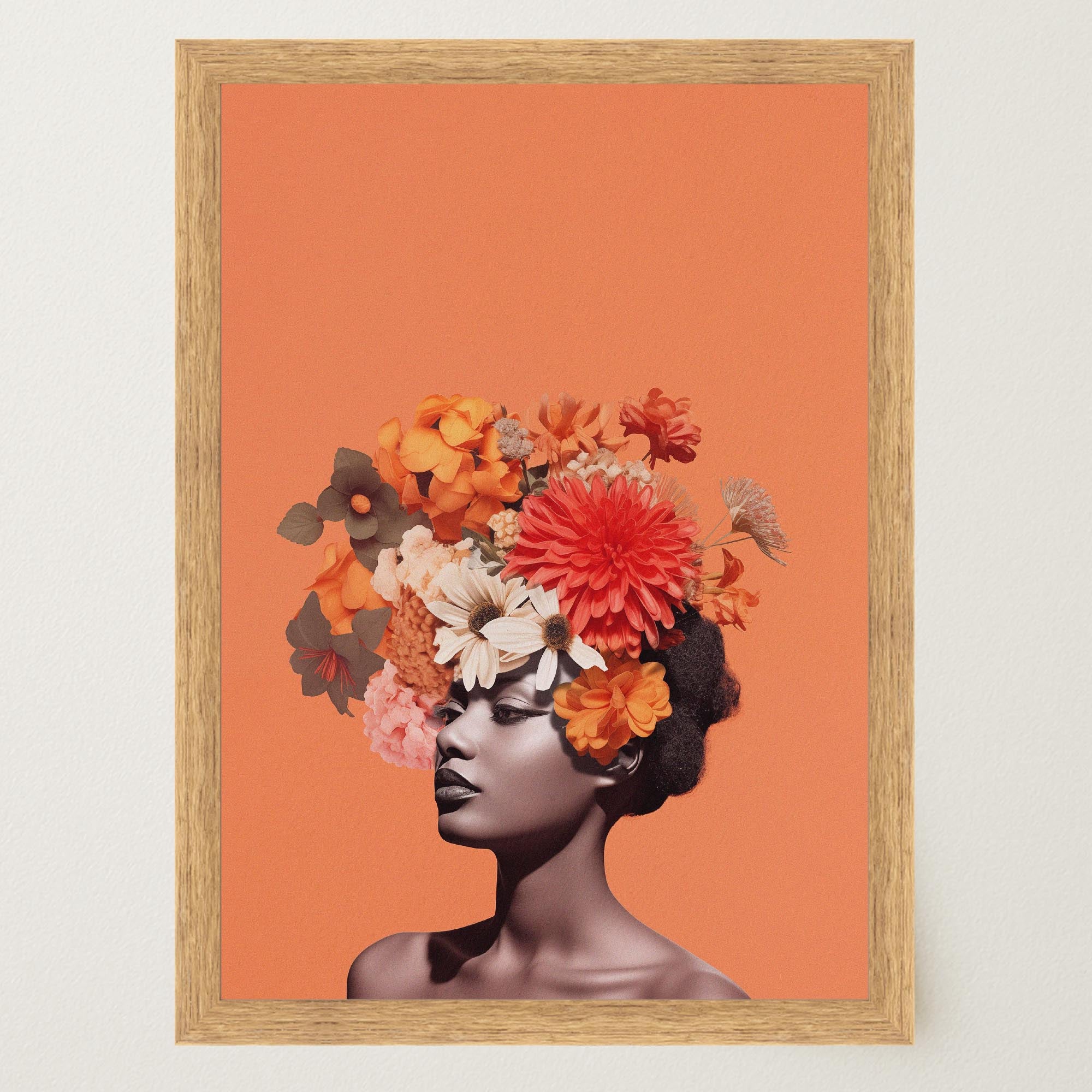 Flower Crown Portrait Wall Art Print-Skudaboo