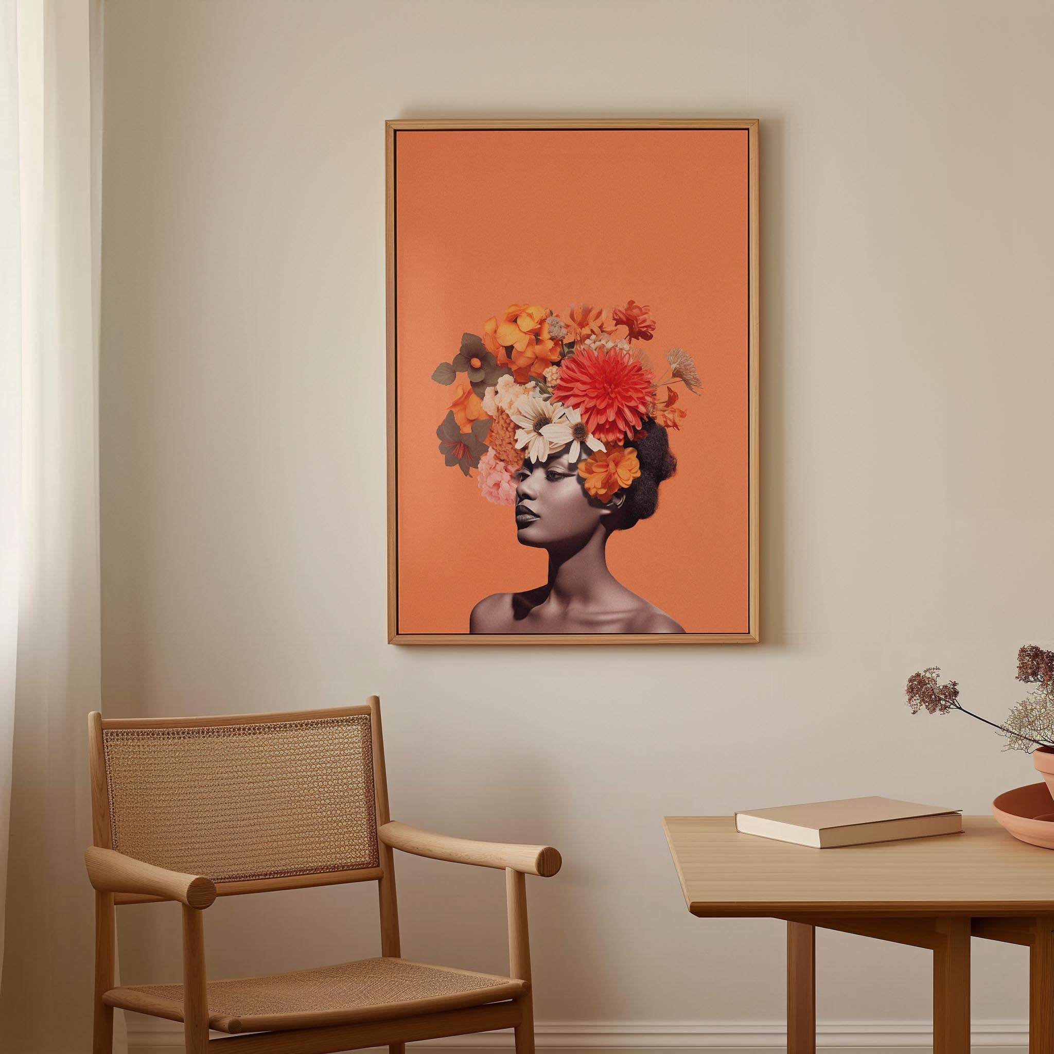 Flower Crown Portrait Wall Art Print-Skudaboo