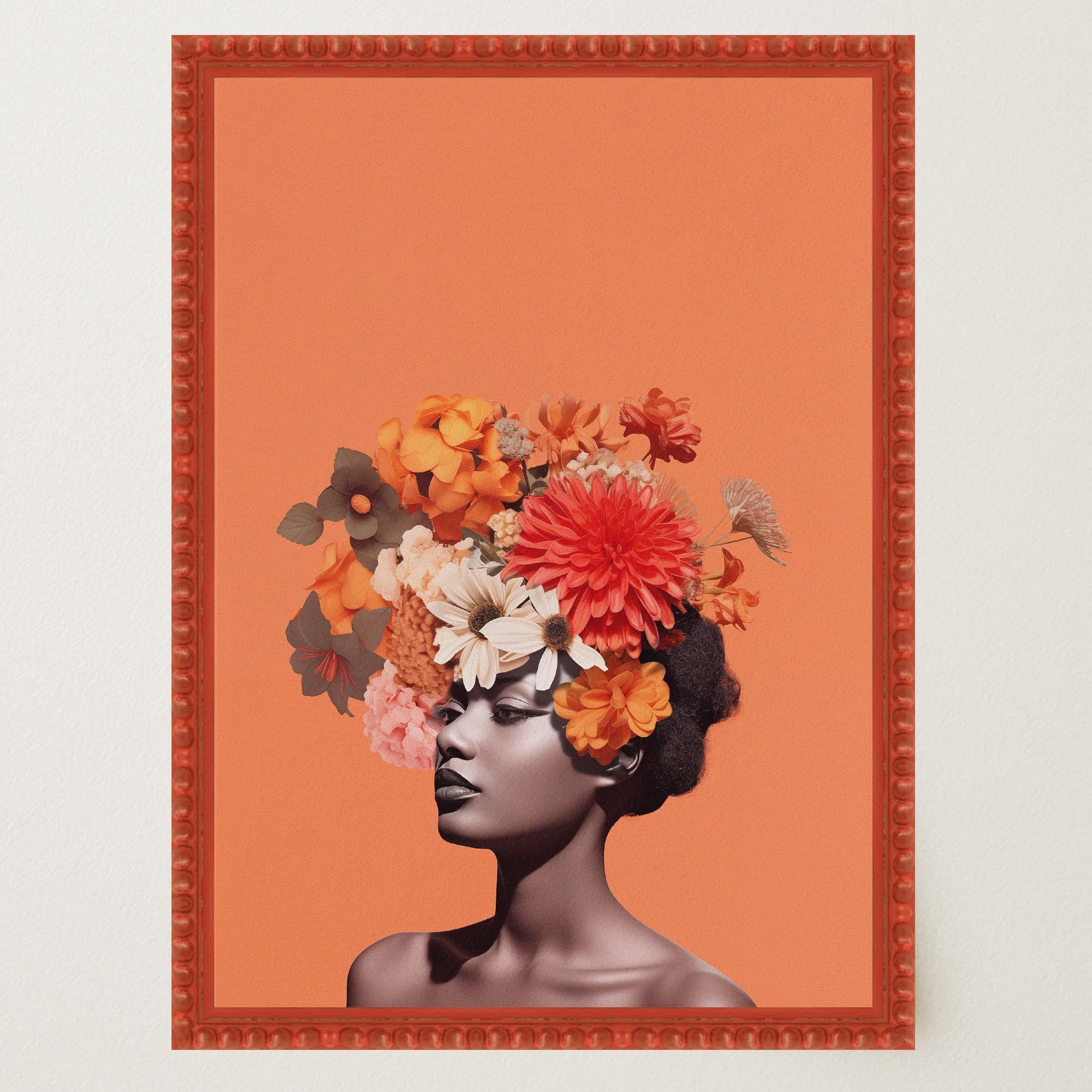 Flower Crown Portrait Wall Art Print-Skudaboo