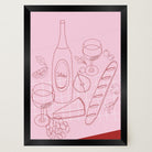 Cheese & Wine Line Art Print-Skudaboo