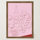 Cheese & Wine Line Art Print-Skudaboo