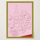Cheese & Wine Line Art Print-Skudaboo