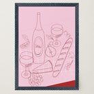 Cheese & Wine Line Art Print-Skudaboo