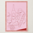 Cheese & Wine Line Art Print-Skudaboo