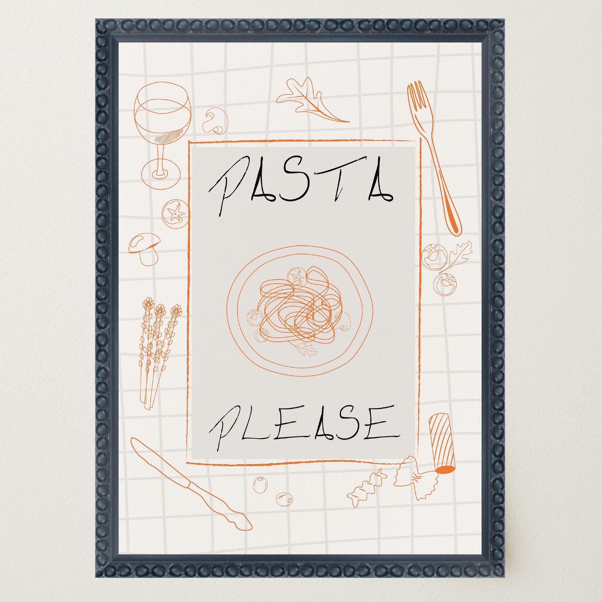 Pasta Please Modern Wall Art Print-Skudaboo