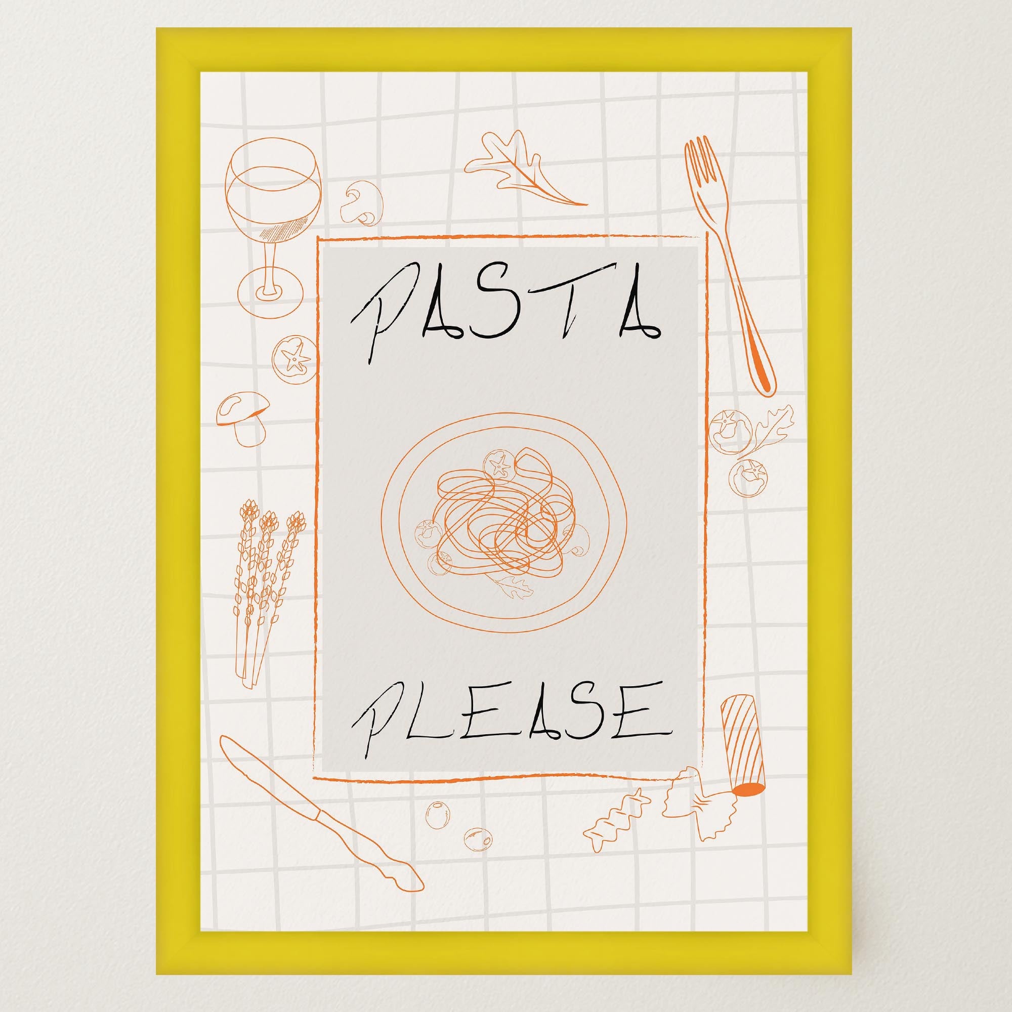 Pasta Please Modern Wall Art Print-Skudaboo