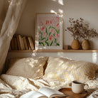 Pink Tulip Garden Botanical Wall Art Print-Skudaboo
