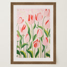 Pink Tulip Garden Botanical Wall Art Print-Skudaboo