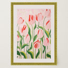 Pink Tulip Garden Botanical Wall Art Print-Skudaboo