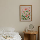 Pink Tulip Garden Botanical Wall Art Print-Skudaboo
