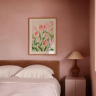 Pink Tulip Garden Botanical Wall Art Print-Skudaboo