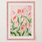 Pink Tulip Garden Botanical Wall Art Print-Skudaboo