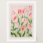 Pink Tulip Garden Botanical Wall Art Print-Skudaboo
