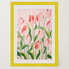 Pink Tulip Garden Botanical Wall Art Print-Skudaboo