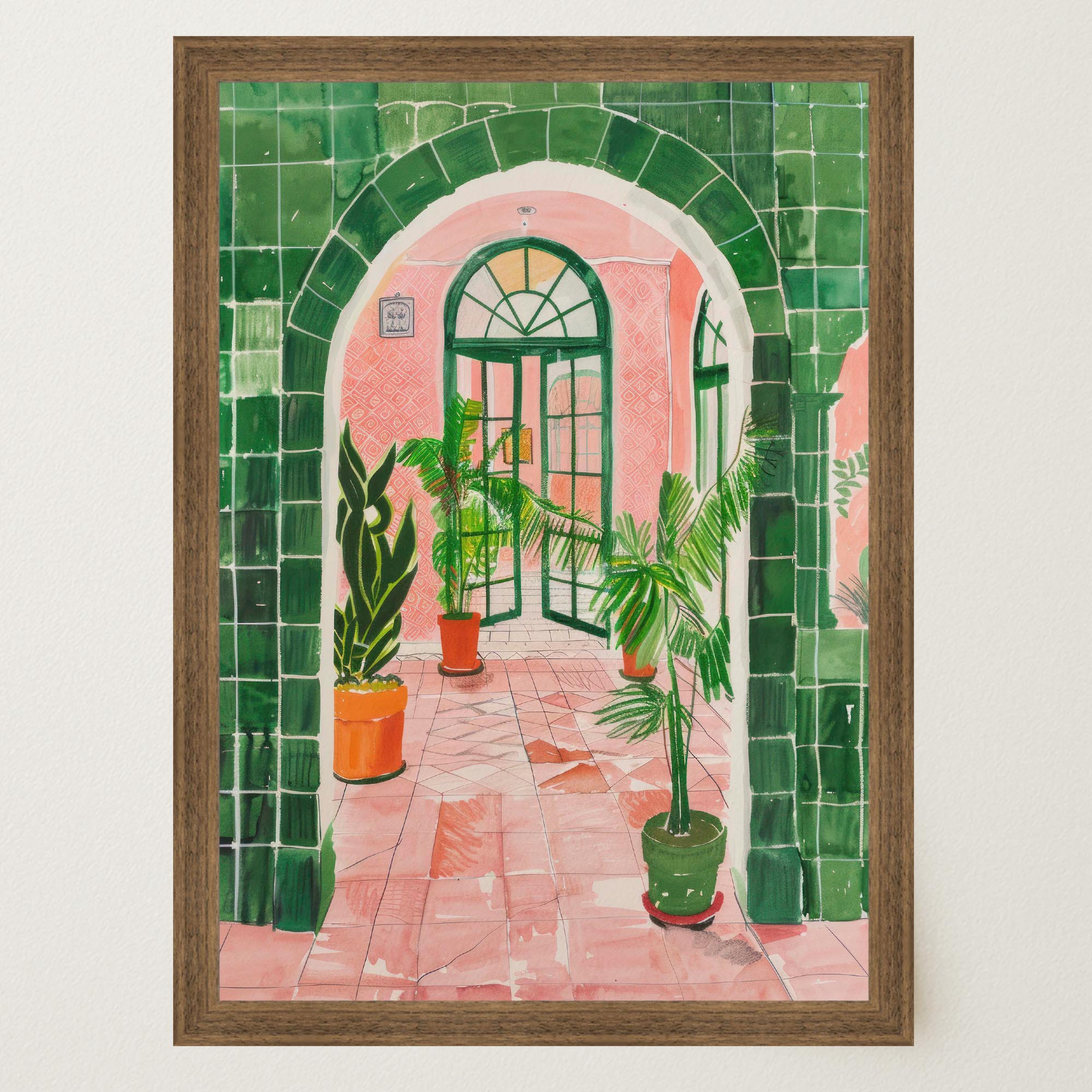 Mediterranean Garden Archway Wall Art Print-Skudaboo