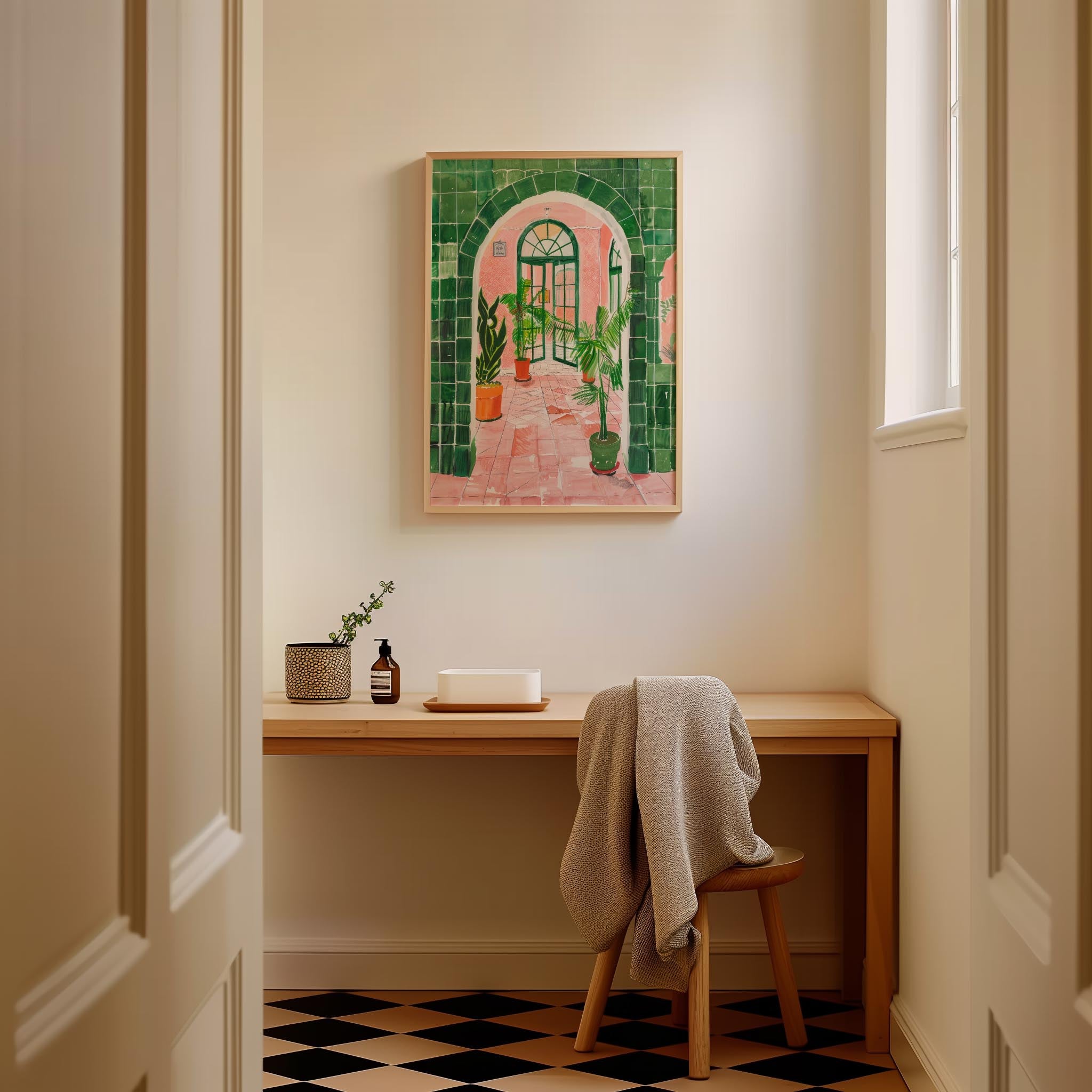 Mediterranean Garden Archway Wall Art Print-Skudaboo