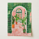 Mediterranean Garden Archway Wall Art Print-Skudaboo