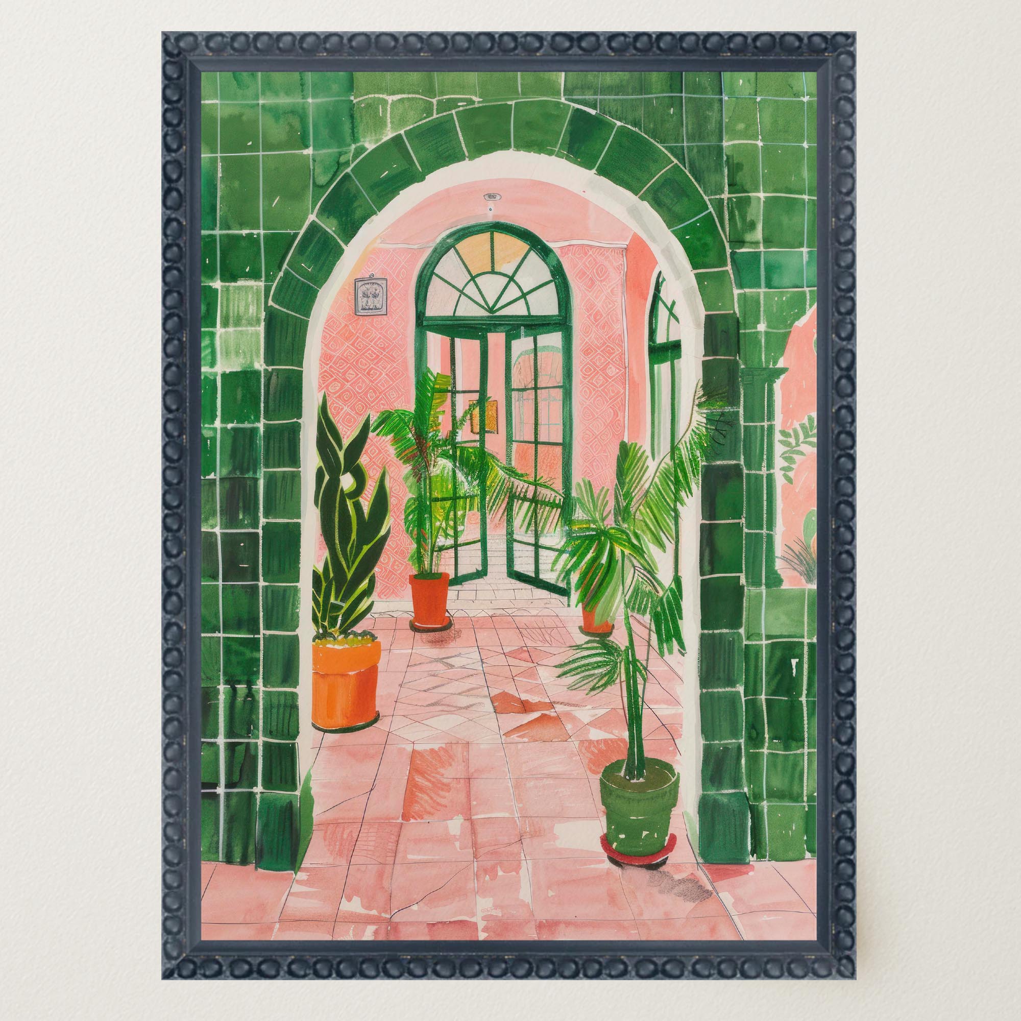 Mediterranean Garden Archway Wall Art Print-Skudaboo