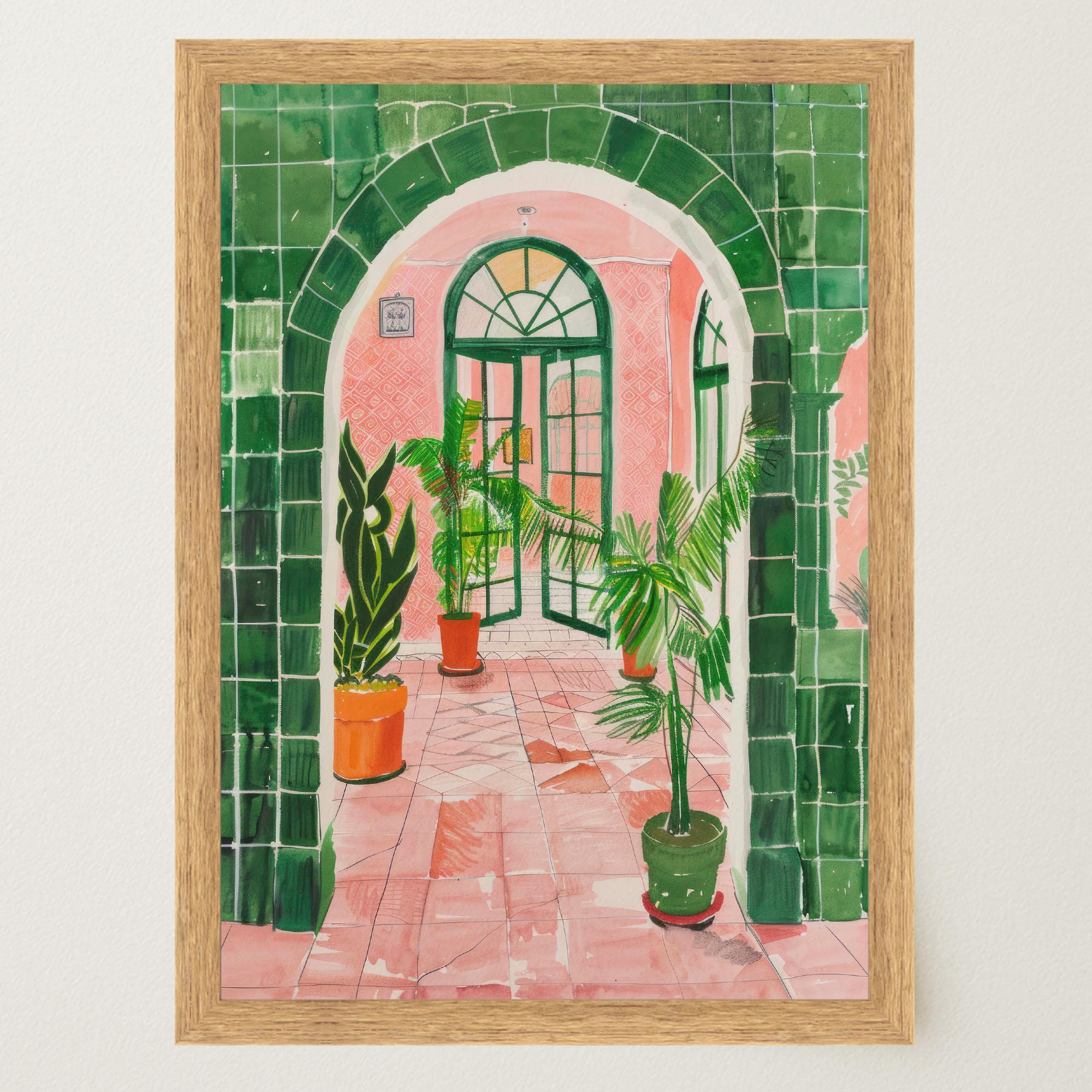Mediterranean Garden Archway Wall Art Print-Skudaboo