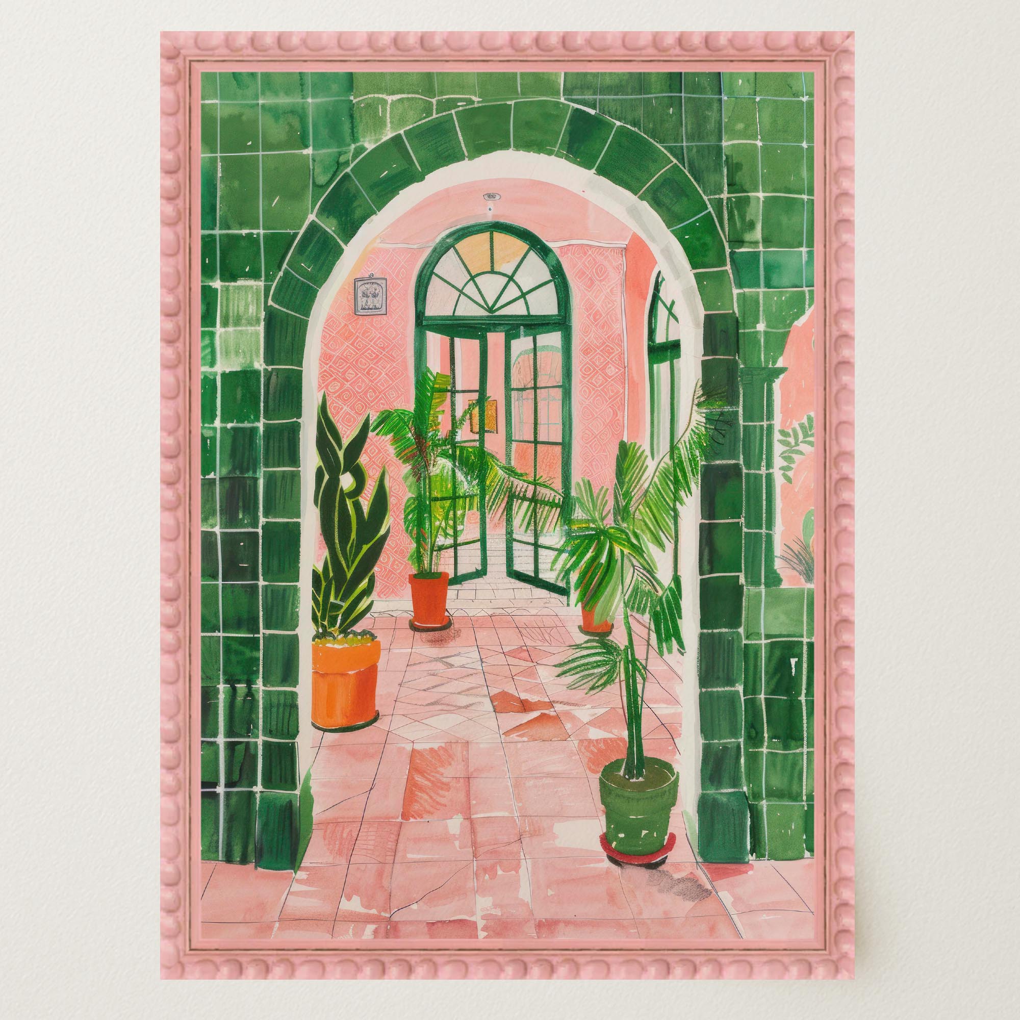 Mediterranean Garden Archway Wall Art Print-Skudaboo