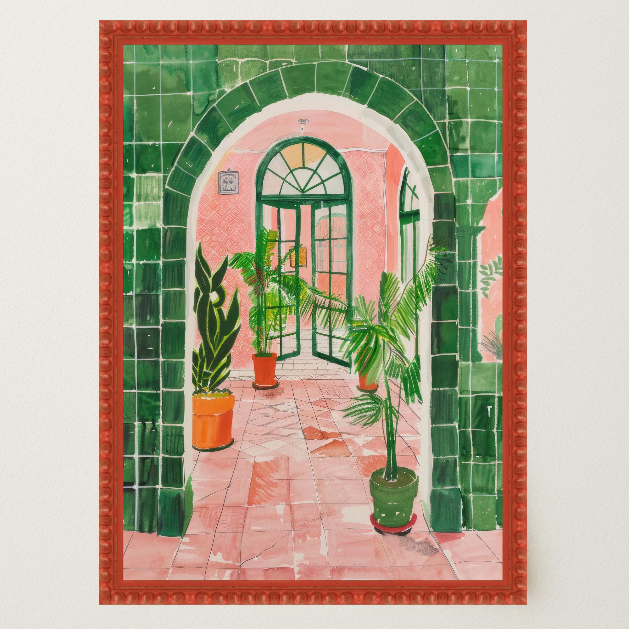 Mediterranean Garden Archway Wall Art Print-Skudaboo