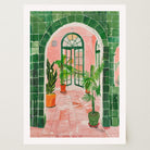 Mediterranean Garden Archway Wall Art Print-Skudaboo